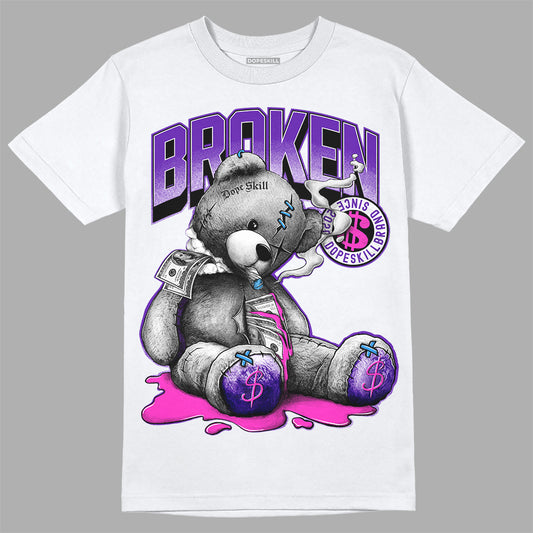 Dunk Low Championship Court Purple DopeSkill T-Shirt Sick Bear Graphic Streetwear - White 