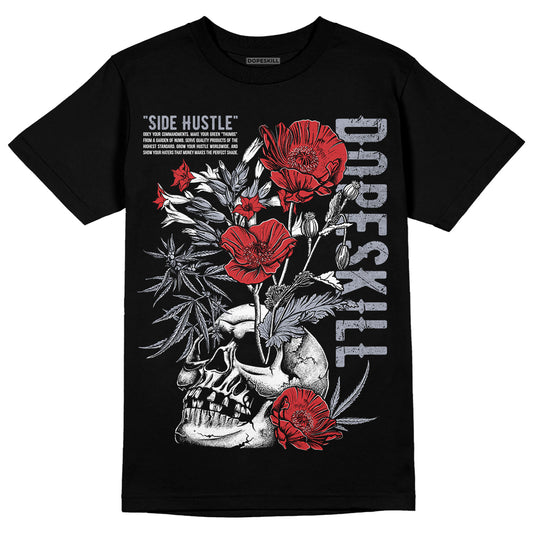 Jordan 4 “Bred Reimagined” DopeSkill T-Shirt Side Hustle Graphic Streetwear - Black
