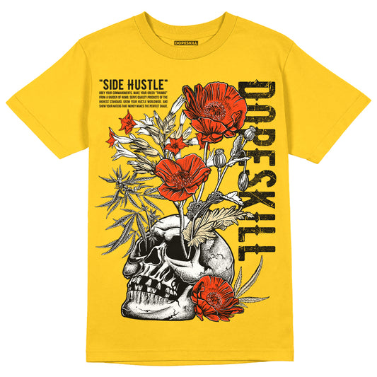 Jordan 4 Retro “Vivid Sulfur” DopeSkill Yellow T-shirt Side Hustle Graphic Streetwear 