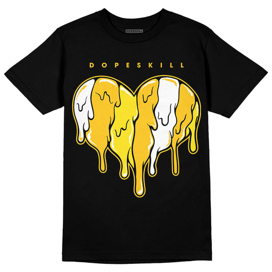 Jordan 4 Retro “Vivid Sulfur” DopeSkill T-Shirt Slime Drip Heart Graphic Streetwear - Black