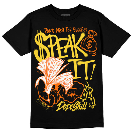 Jordan 4 Thunder DopeSkill T-Shirt Speak It Graphic Streetwear - Black