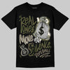 Jordan 3 “Medium Olive” aka “Family Affair” DopeSkill T-Shirt Real Ones Move In Silence Graphic Streetwear - Black