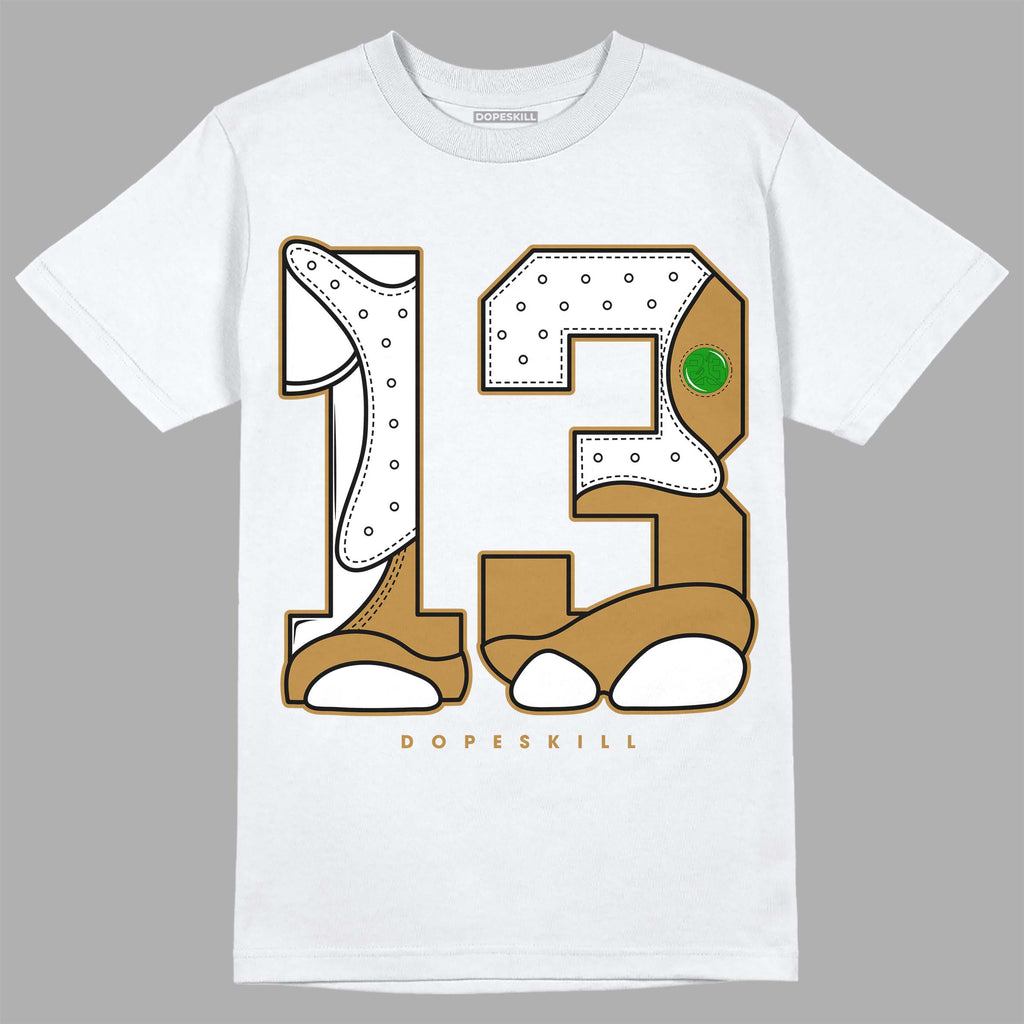 Jordan 13 Wheat 2023 DopeSkill T-Shirt No.13 Graphic Streetwear - White
