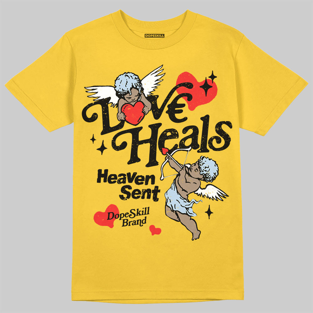 Jordan 6 “Yellow Ochre” DopeSkill T-Shirt New Love Heals Graphic Streetwear - Daisy