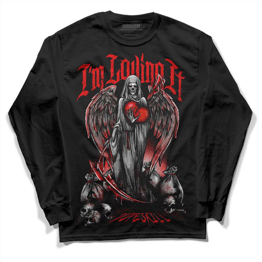 Jordan 12 “Cherry” DopeSkill Long Sleeve T-Shirt New I'm Loving It Graphic Streetwear - Black