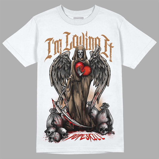 Jordan 3 Retro Palomino DopeSkill T-Shirt New I'm Loving It Graphic Streetwear - White