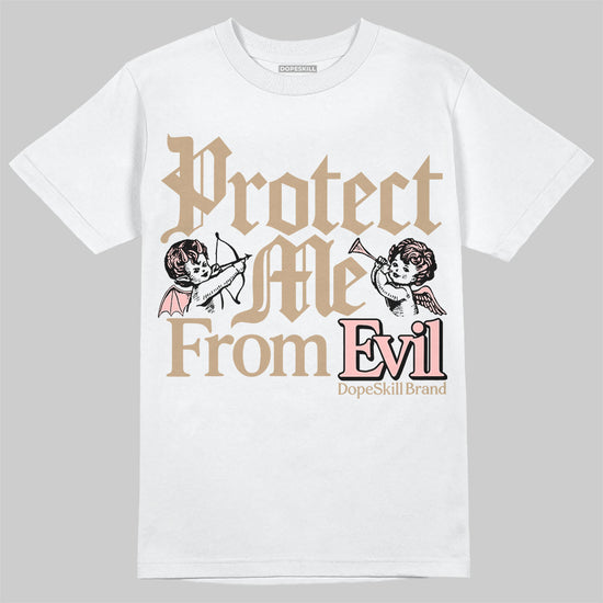 Nike Air Force 1 Low Canvas “Linen” DopeSkill T-Shirt Protect Me From Evil Graphic Streetwear - White