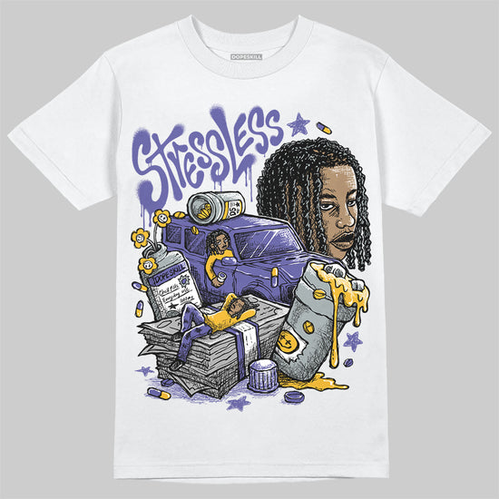 Jordan 4 Retro Lakers DopeSkill T-Shirt Stressless Graphic Streetwear - White
