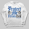 Jordan 12 “Blueberry” DopeSkill Long Sleeve T-Shirt Protect Me From Evil Graphic Streetwear - White