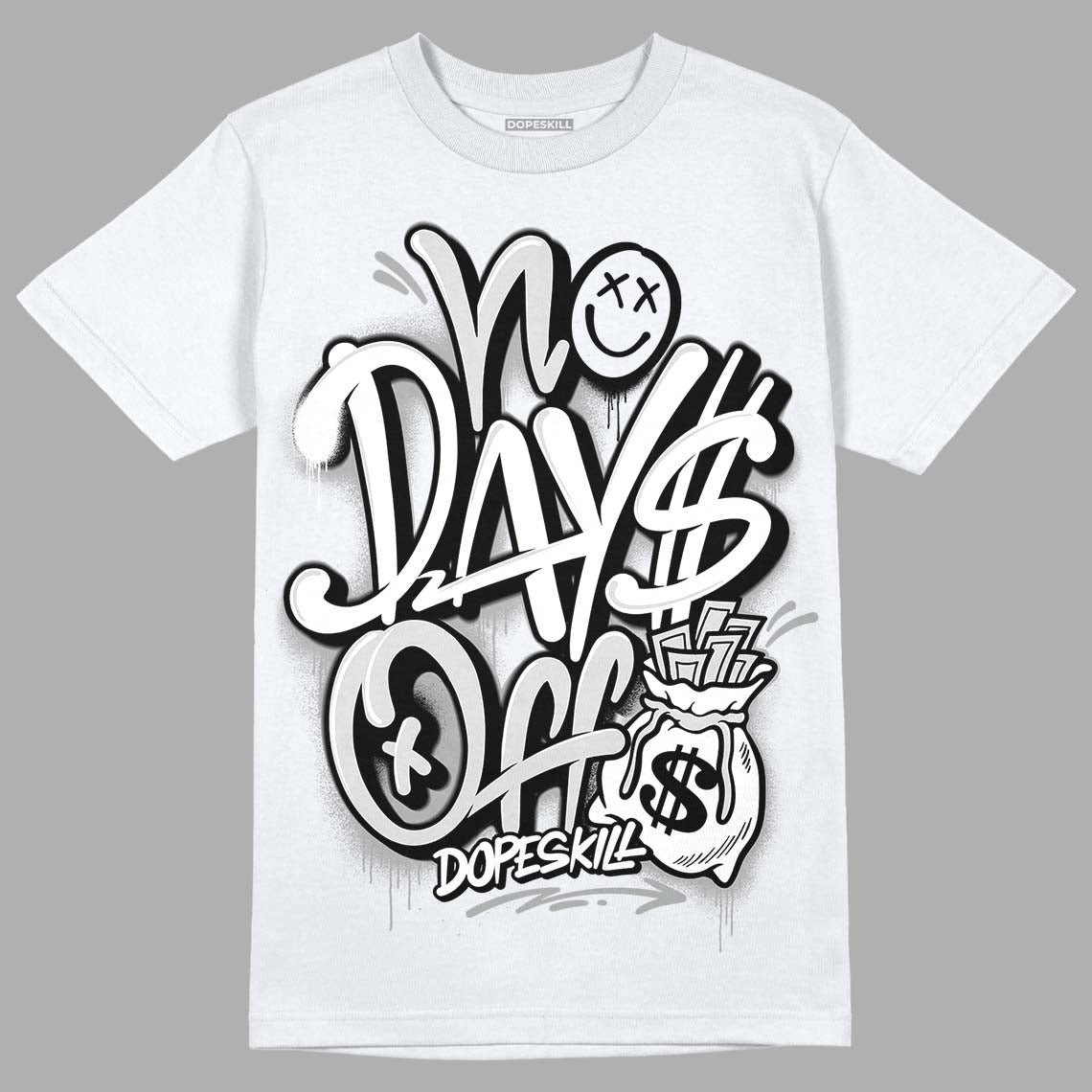 Dunk Low ‘Pure Platinum’ DopeSkill T-Shirt No Days Off Graphic Streetwear - White