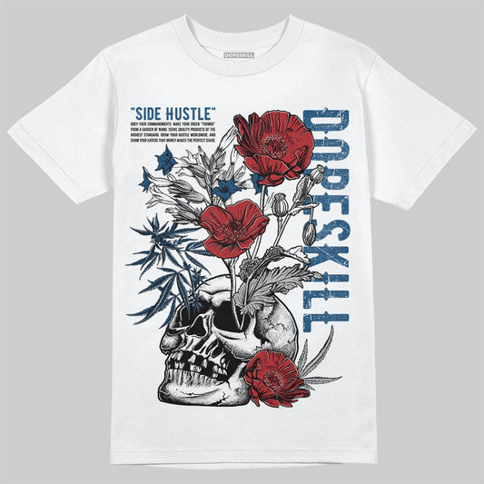 Jordan 12 Retro French Blue (2025) DopeSkill T-Shirt Side Hustle Graphic Streetwear - White