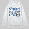 Jordan 12 “Blueberry” DopeSkill Hoodie Sweatshirt Protect Me From Evil Graphic Streetwear - White