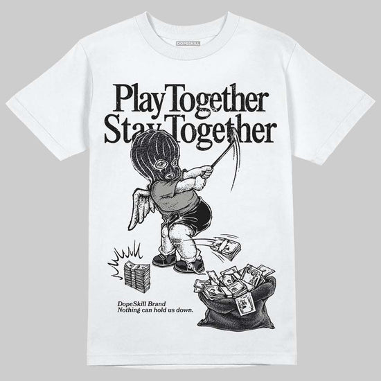 Jordan 3 Retro Black Cat DopeSkill T-Shirt Play together, Stay together Graphic Streetwear - White