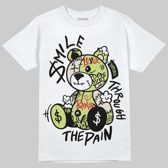 Jordan 5 “Luminous Green” DopeSkill T-Shirt Smile Through The Pain Graphic Streetwear - White