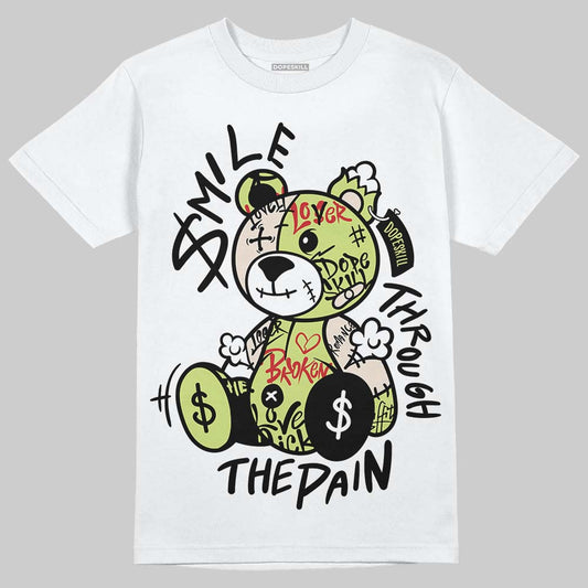 Jordan 5 “Luminous Green” DopeSkill T-Shirt Smile Through The Pain Graphic Streetwear - White