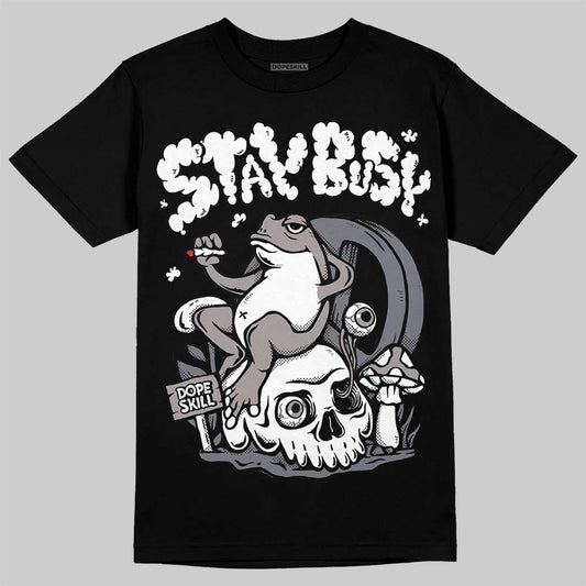 Lanvin Curb Sneakers White Anthracite DopeSkill T-Shirt Stay Busy Graphic Streetwear - Black