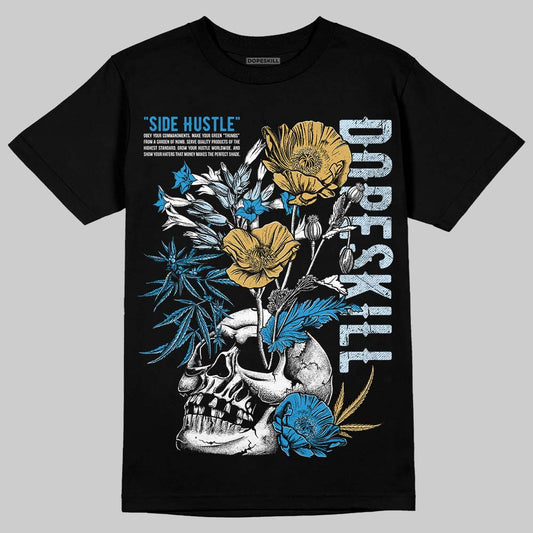 Jordan 4 Denim “Worn Blue” DopeSkill T-Shirt Side Hustle Graphic Streetwear - Black