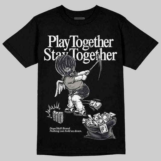 Jordan 3 Retro Black Cat DopeSkill T-Shirt Play together, Stay together Graphic Streetwear - Black