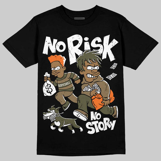 Adidas Samba OG Focus Olive Gum DopeSkill T-Shirt No Risk No Story Graphic Streetwear - Black