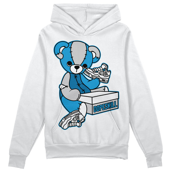 Jordan 4 Retro Military Blue DopeSkill Hoodie Sweatshirt Sneakerhead BEAR Graphic Streetwear - White