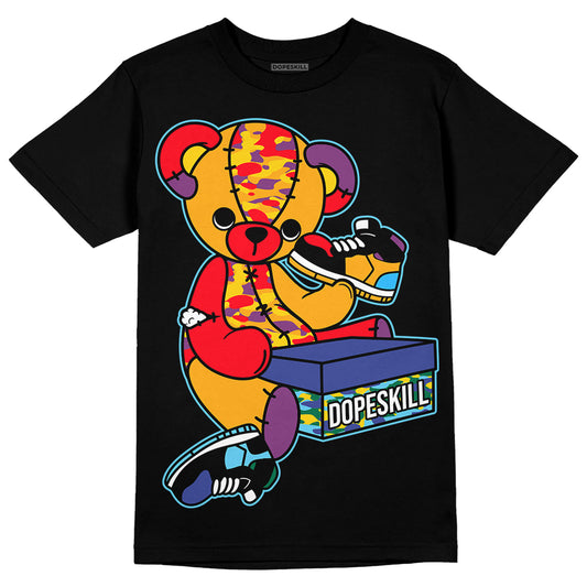 Jordan 1 Mid GS 'Six Championships' DopeSkill T-Shirt Sneakerhead BEAR Graphic Streetwear - Black