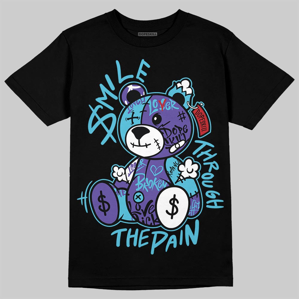 Jordan 8 Retro 'Aqua' 2025 DopeSkill T-Shirt Smile Through The Pain Graphic Streetwear - Black