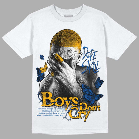 Dunk Blue Jay and University Gold DopeSkill T-Shirt Boys Don't Cry Graphic Streetwear - White