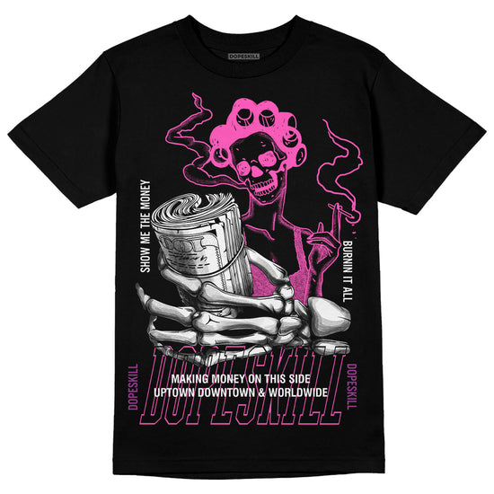 Jordan 4 GS “Hyper Violet” DopeSkill T-Shirt Show Me The Money Graphic Streetwear - Black