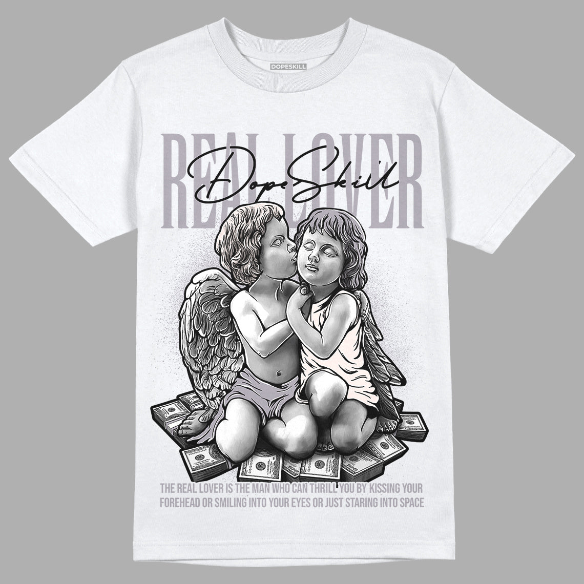 Jordan 2 Cement Grey DopeSkill T-Shirt Real Lover Graphic Streetwear - White