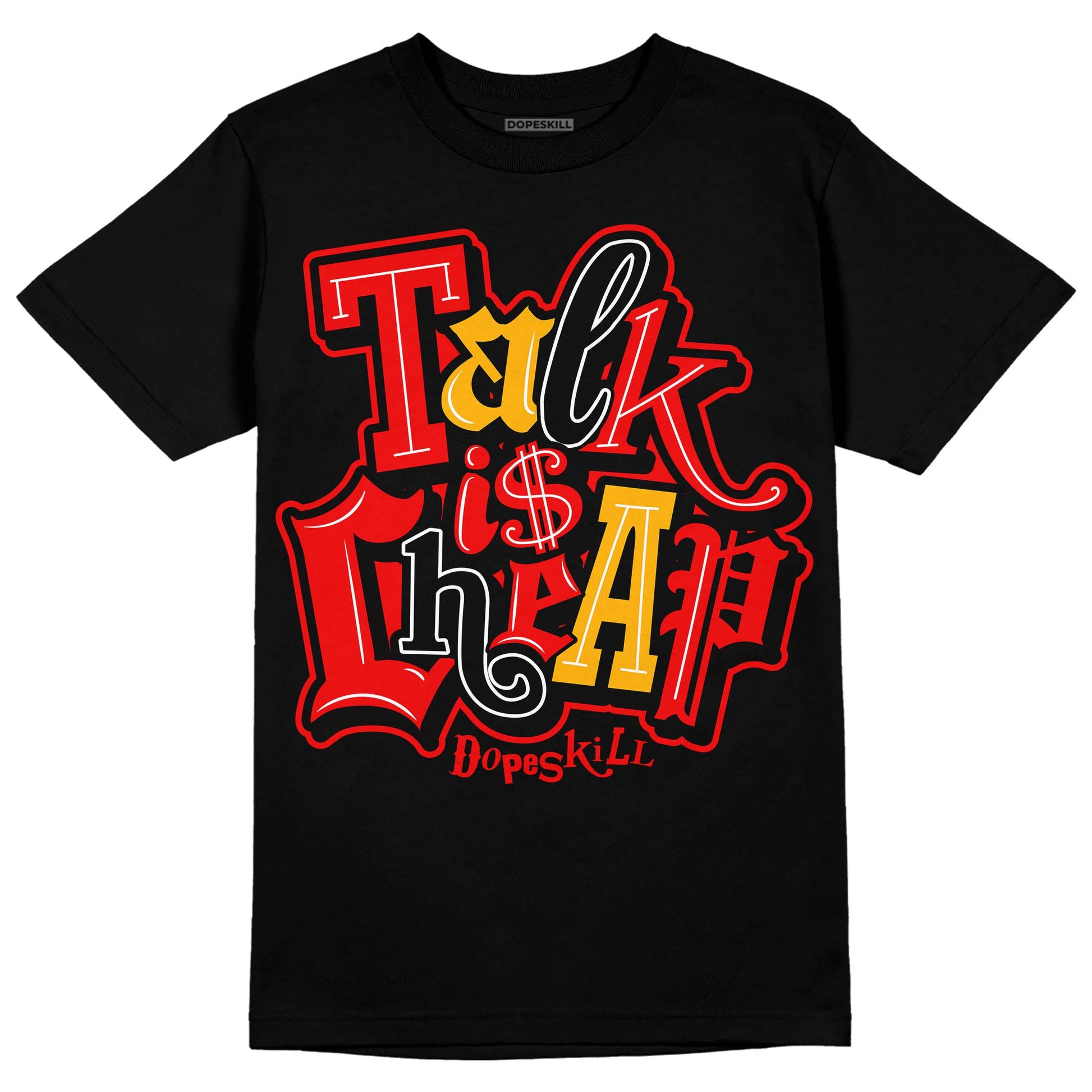 Red Sneakers DopeSkill T-Shirt Talk Is Chip Graphic Streetwear - Black