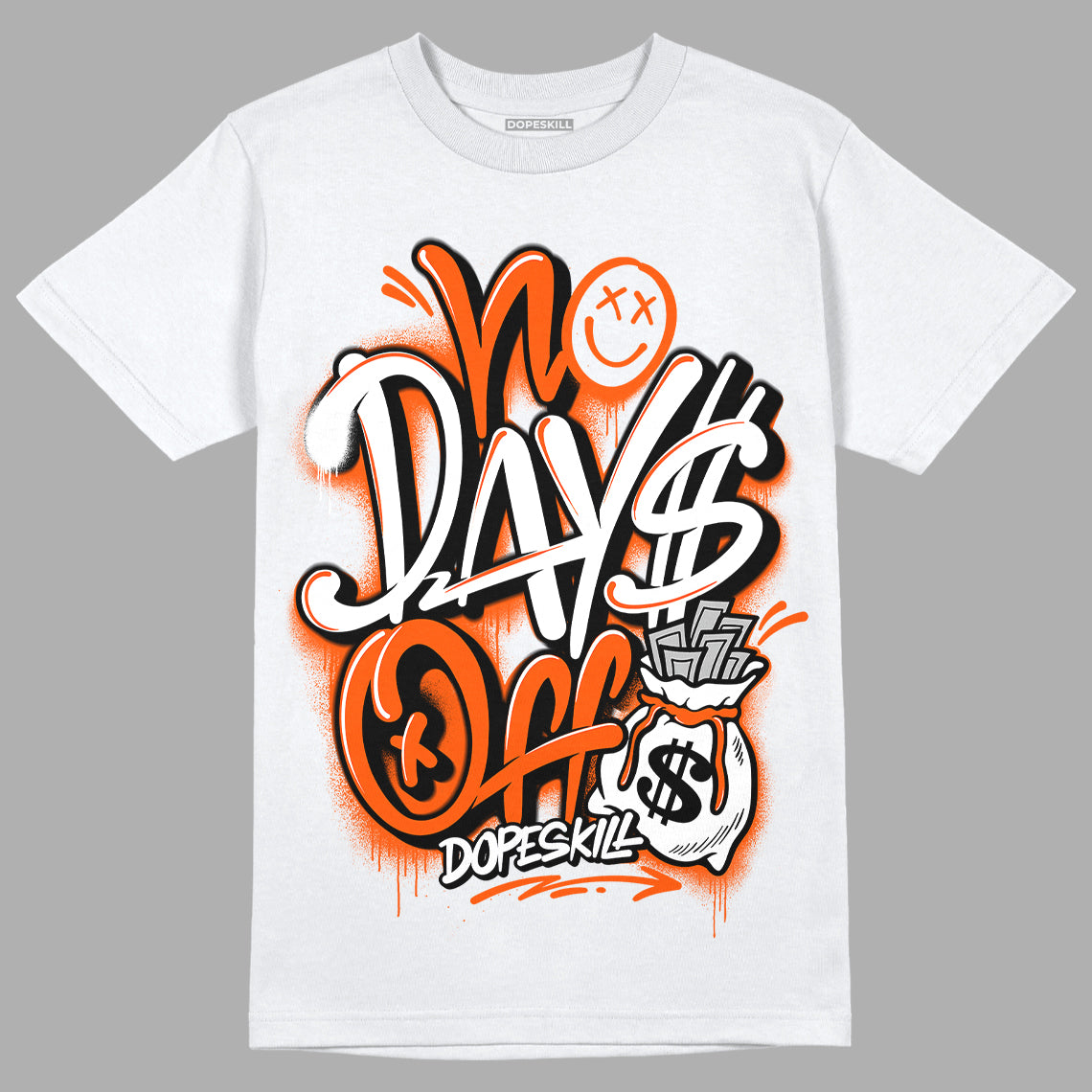 MSCHF Super Normal 2 Orange Milk DopeSkill T-Shirt No Days Off Graphic Streetwear - White