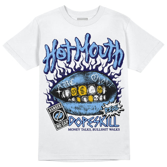 Jordan 9 Powder Blue DopeSkill T-Shirt Hot Mouth Graphic Streetwear - White