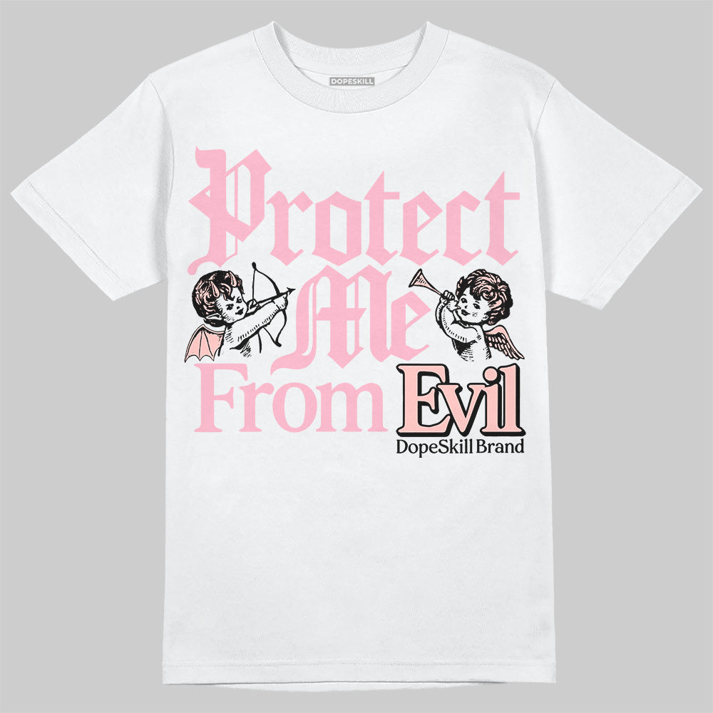 AMIRI White & Pink Stars Court Sneakers DopeSkill T-Shirt Protect Me From Evil Graphic Streetwear - White