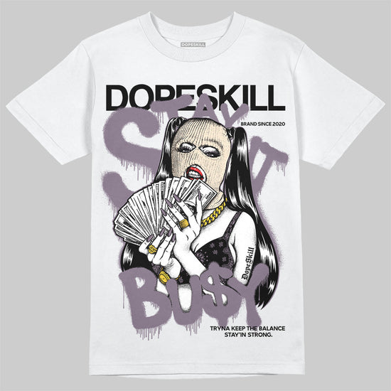 A Ma Maniére x Air Jordan 3 Black Violet Ore DopeSkill T-Shirt Stay It Busy Graphic Streetwear - White