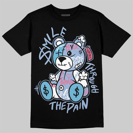 Jordan 3 GS “Denim/Pink Glow” DopeSkill T-Shirt Smile Through The Pain Graphic Streetwear - Black