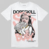 Lanvin Leather Curb Glitter Pale Pink DopeSkill T-Shirt Stay It Busy Graphic Streetwear  - White