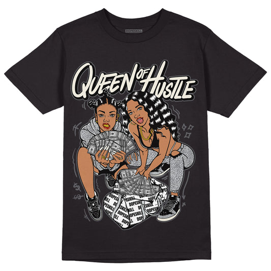 Jordan 1 Retro Low OG Black Cement DopeSkill T-Shirt Queen Of Hustle Graphic Streetwear - Black