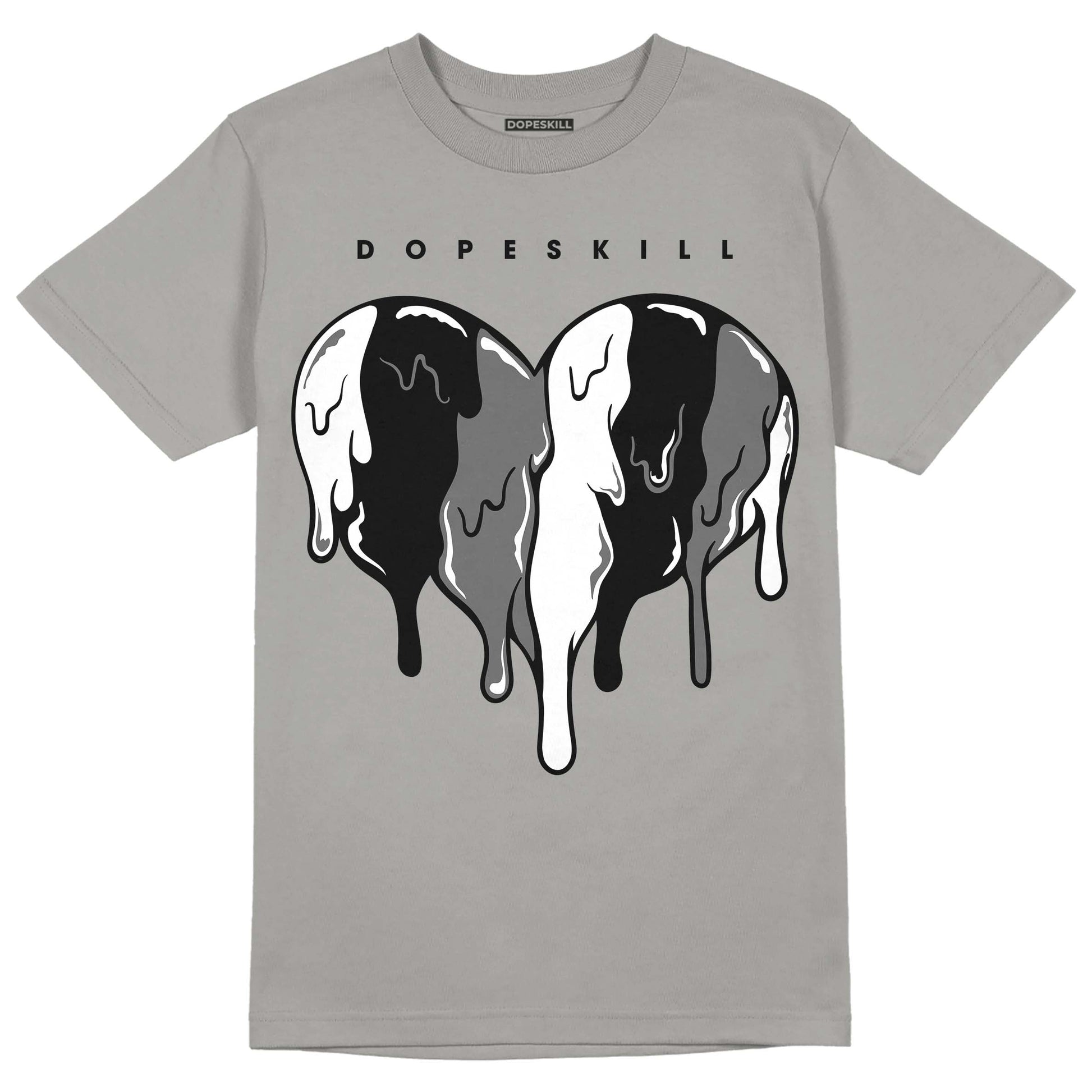 Grey Sneakers DopeSkill Grey T-shirt Slime Drip Heart Graphic Streetwear