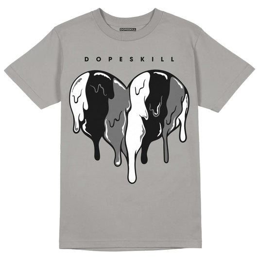 Grey Sneakers DopeSkill Grey T-shirt Slime Drip Heart Graphic Streetwear