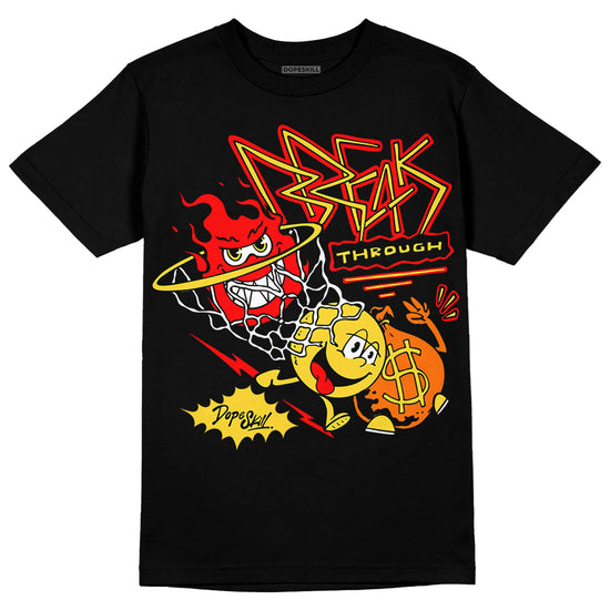 Jordan 4 Thunder DopeSkill T-Shirt Break Through Graphic Streetwear - Black