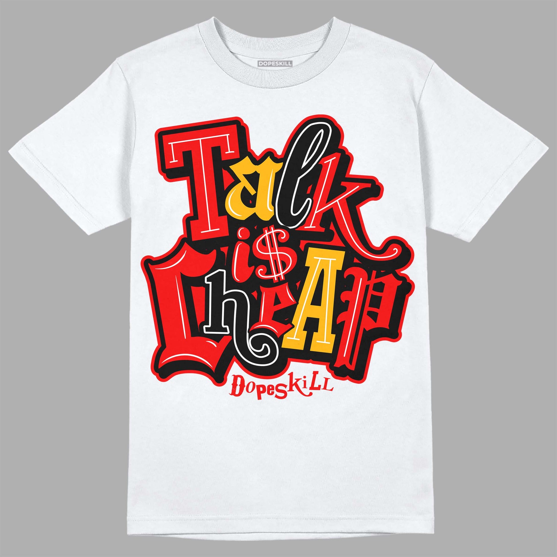 Red Sneakers DopeSkill T-Shirt Talk Is Chip Graphic Streetwear - WHite