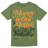 Jordan 5 "Olive" DopeSkill Olive T-Shirt Money Is Our Motive Typo Graphic Streetwear