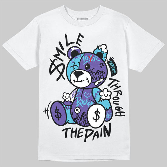 Jordan 8 Retro 'Aqua' 2025 DopeSkill T-Shirt Smile Through The Pain Graphic Streetwear - White
