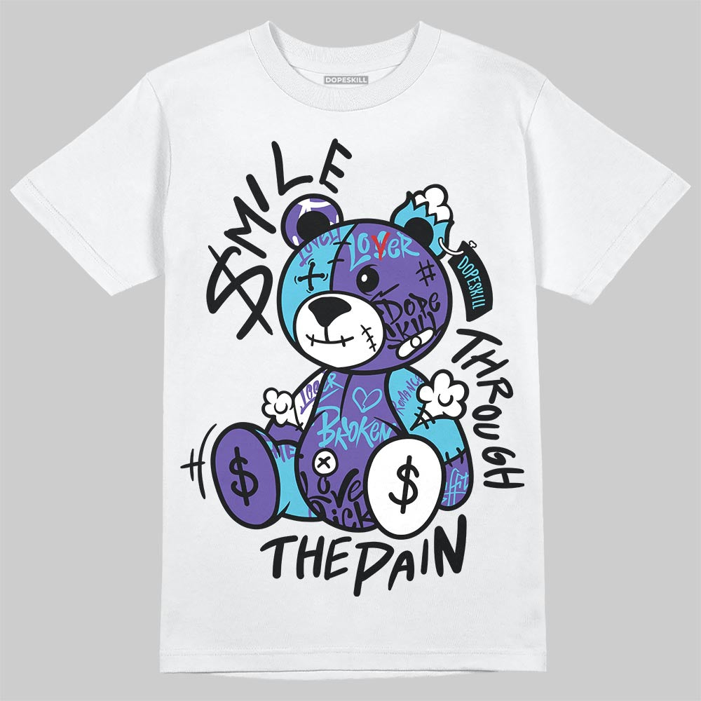 Jordan 8 Retro 'Aqua' 2025 DopeSkill T-Shirt Smile Through The Pain Graphic Streetwear - White