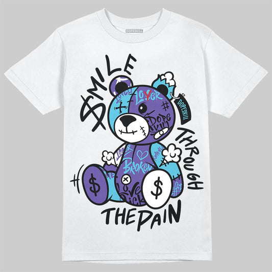 Jordan 8 Retro 'Aqua' 2025 DopeSkill T-Shirt Smile Through The Pain Graphic Streetwear - White
