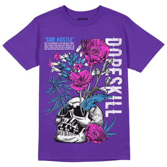 Dunk Low Championship Court Purple DopeSkill Purple T-shirt Side Hustle Graphic Streetwear