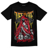 Jordan 4 Red Thunder DopeSkill T-Shirt Life or Die Graphic Streetwear - Black