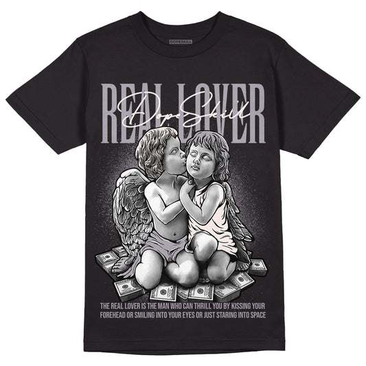 Jordan 2 Cement Grey DopeSkill T-Shirt Real Lover Graphic Streetwear - Black