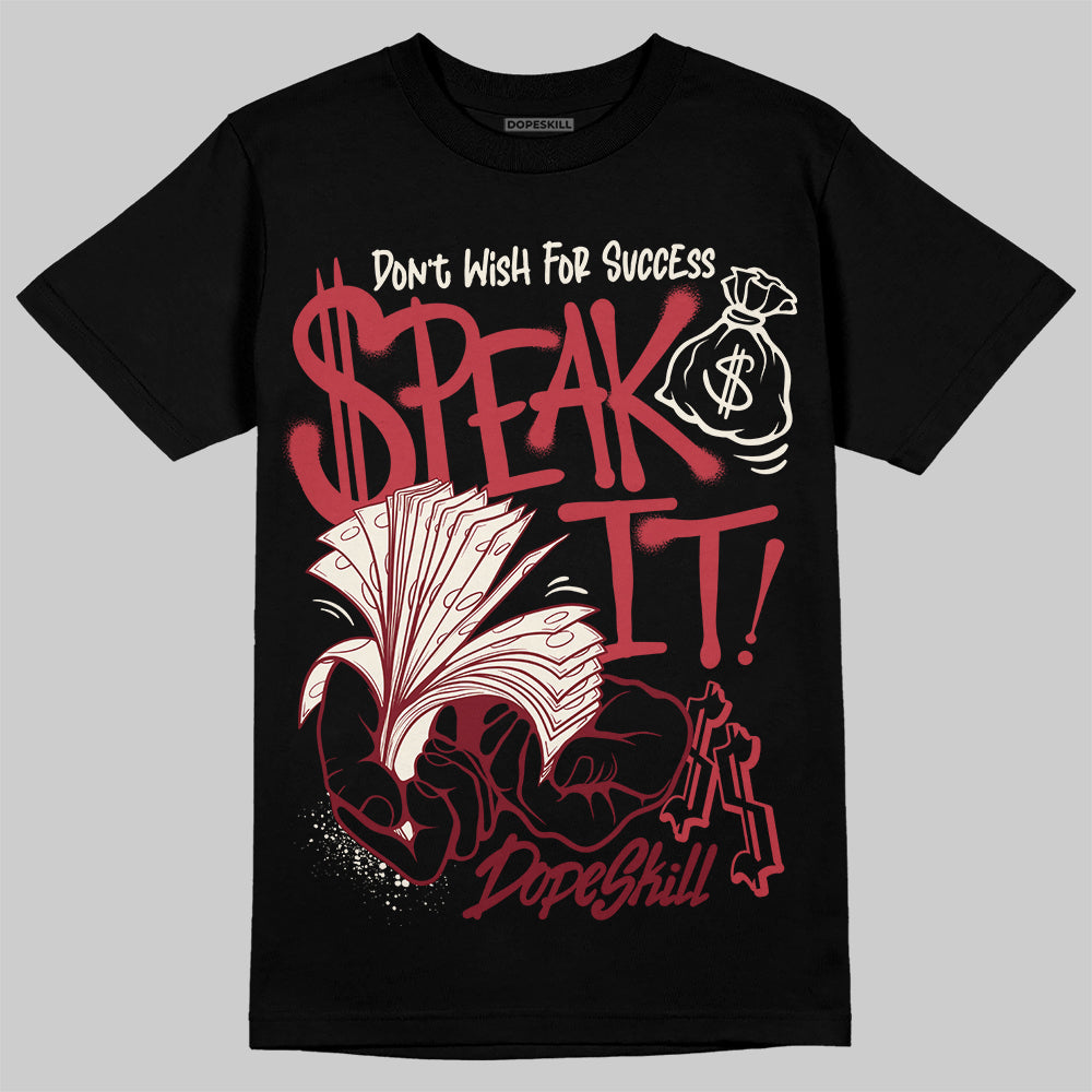 Jordan 4 “Sierra Red" DopeSkill T-Shirt Speak It Graphic Streetwear -0 Black