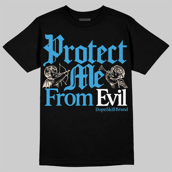 Jordan 1 High OG “UNC” Reimagined DopeSkill T-Shirt Protect Me From Evil Graphic Streetwear - Black